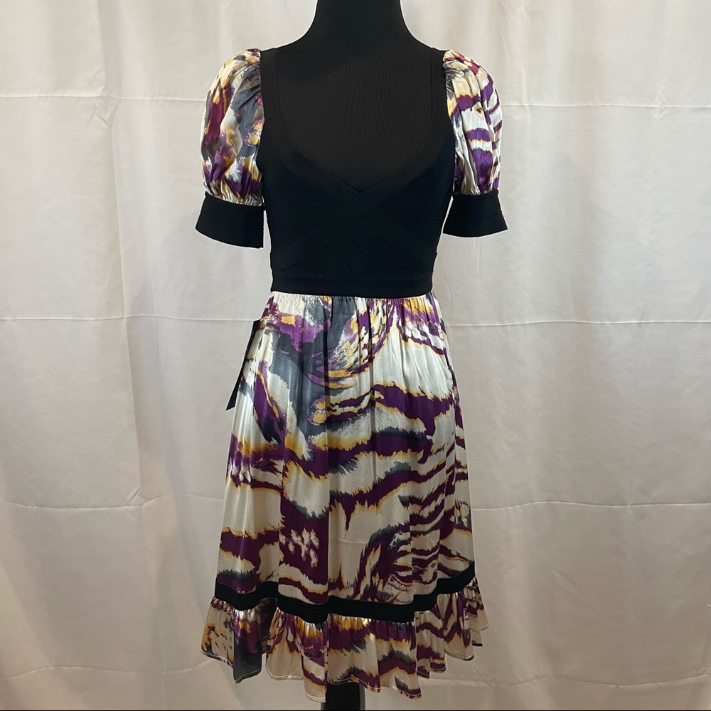 Puff sleeve flare dress